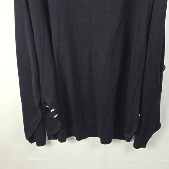 Stacy Adams Navy Blue Tan Plaid Quarter Zip Pullover Sweater Sz 5X - Picture 6 of 12